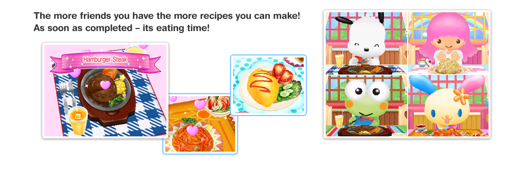 The more friends you have the more recipes you can make! As soon as completed – its eating time! 