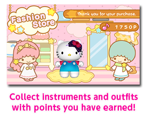 Collect instruments and outfits with points you have earned!