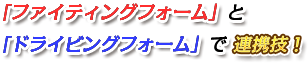 「ファイティングフォーム」と「ドライビングフォーム」で連携技！